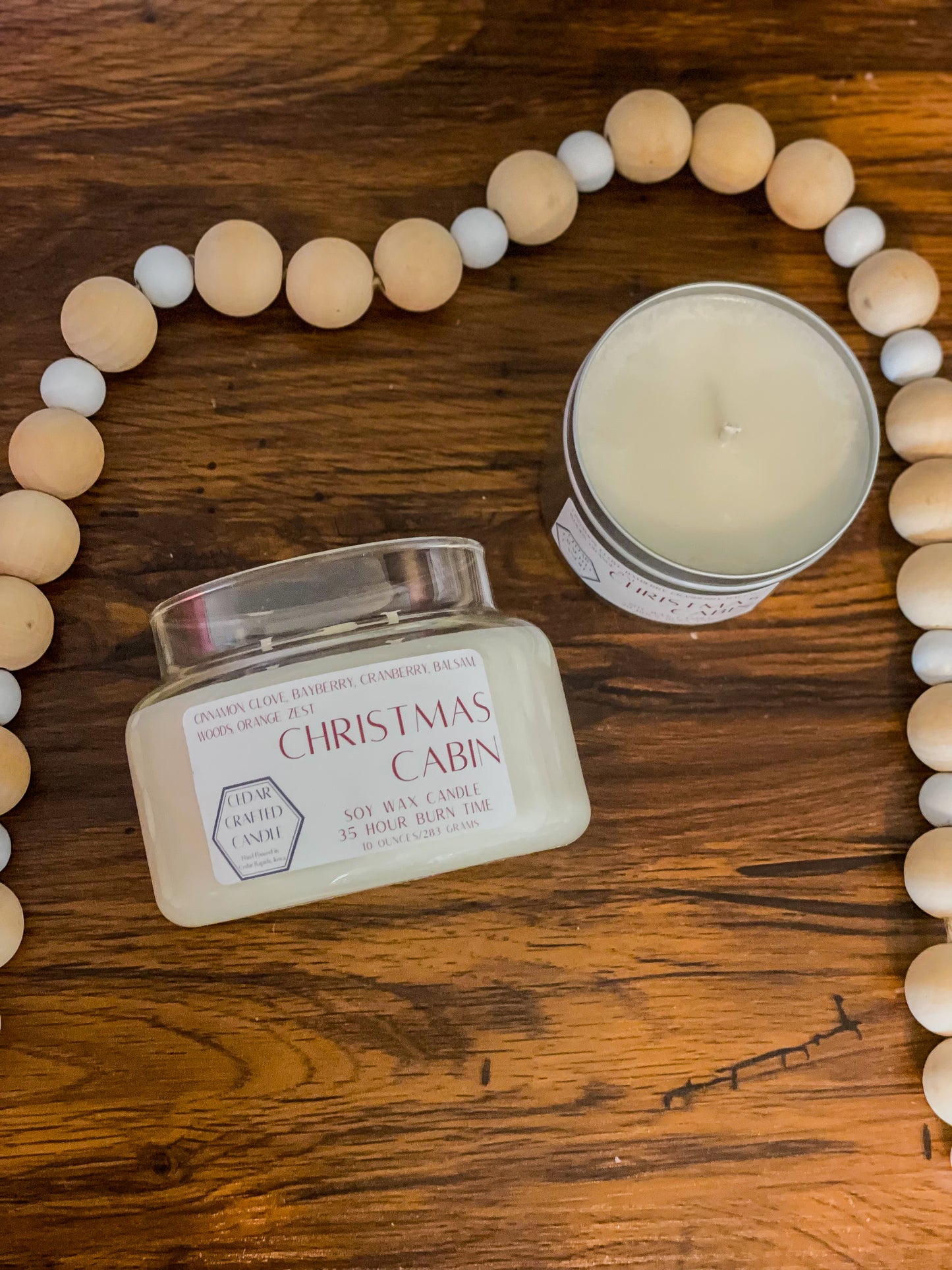 Cedar Crafted Candle Christmas Cabin Soy Wax 10 oz Candle