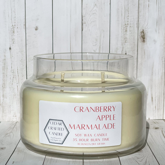 Cedar Crafted Candle Cranberry Apple Marmalade Soy Wax 10 oz Candle