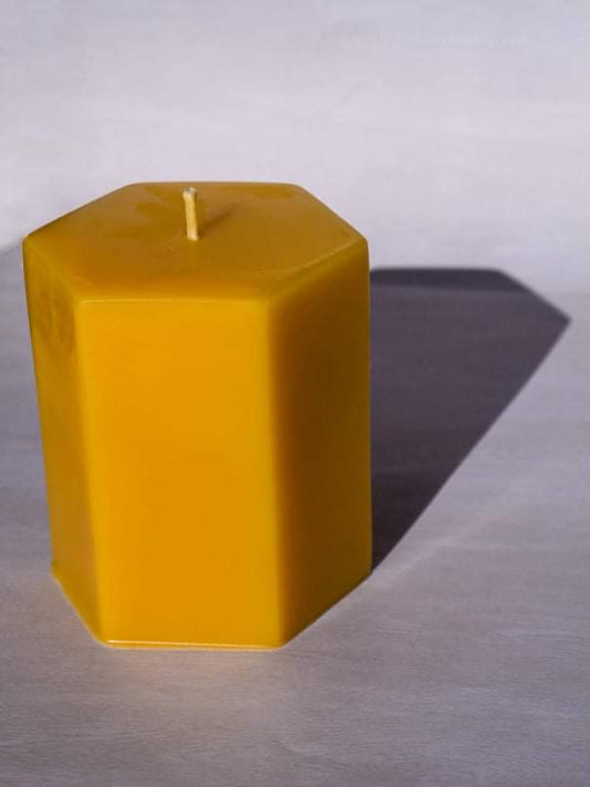 Beeswax Pillar candle- haxagon shape