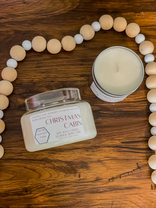 Cedar Crafted Candle Christmas Cabin Soy Wax 10 oz Candle