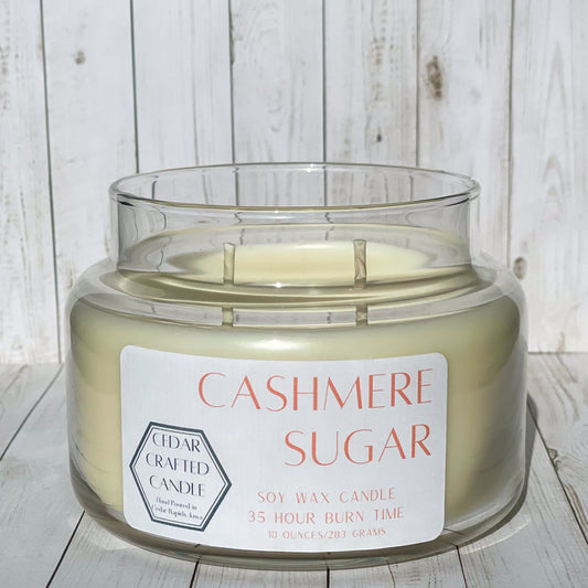 Cedar Crafted Candle Cashmere Sugar Soy Wax 10 oz Candle